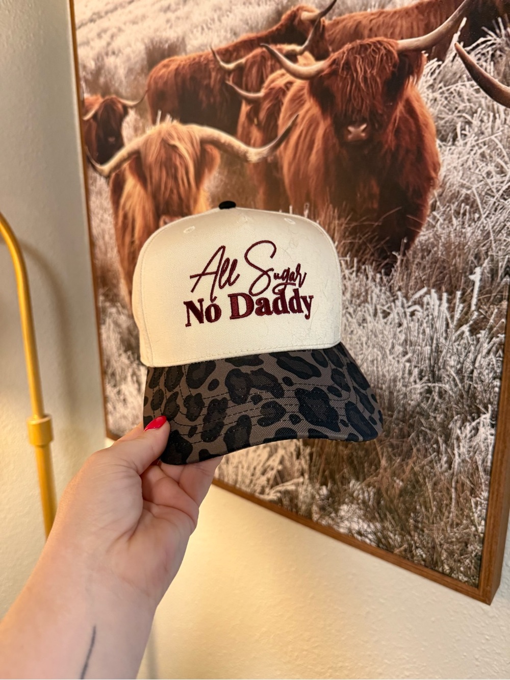 All Sugar No Daddy Beige & Black Leopard Cap